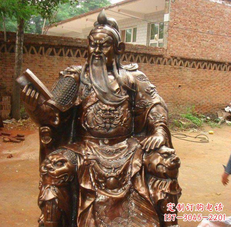 开封关公读春秋古代名人铜雕
