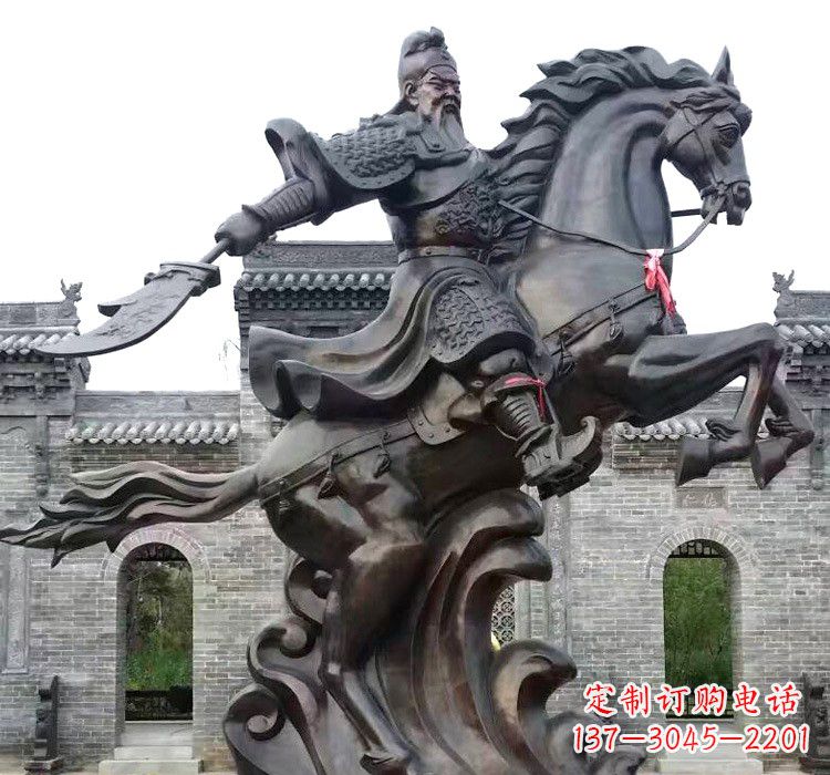 开封精致细腻的关公骑马雕塑
