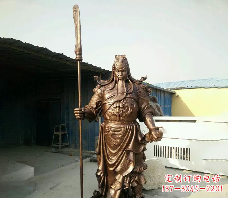 开封中领雕塑定制关公铜雕