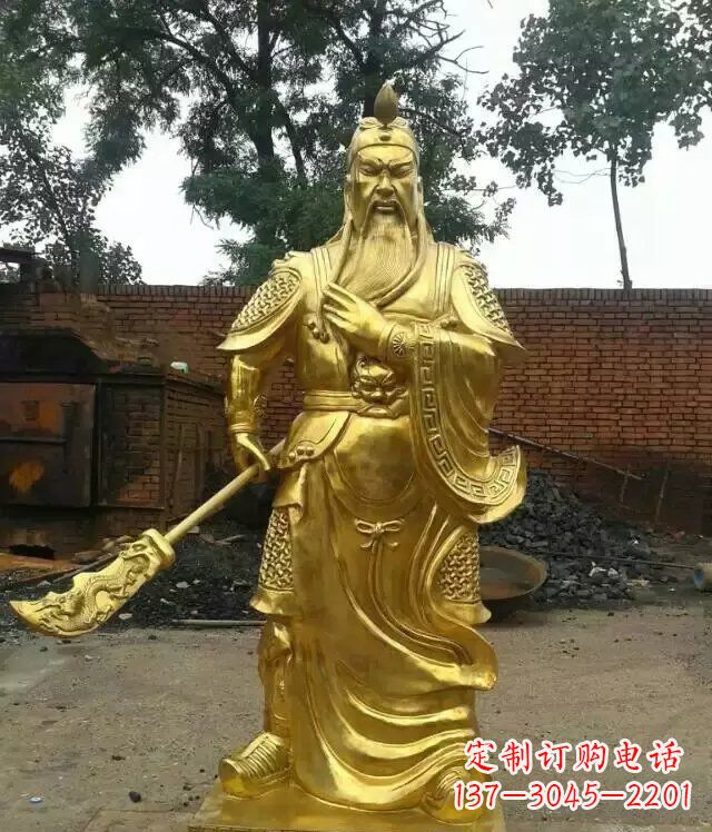 开封体现传统文化的关公铜雕护御家园