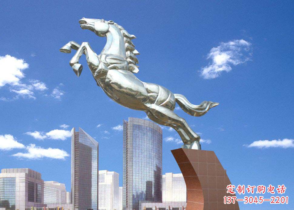 开封广场奔马不锈钢雕塑