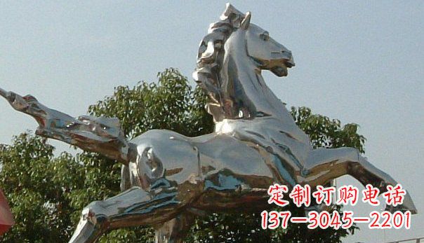 开封广场不锈钢奔马雕塑 (2)