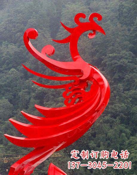 开封广场不锈钢彩色凤凰雕塑
