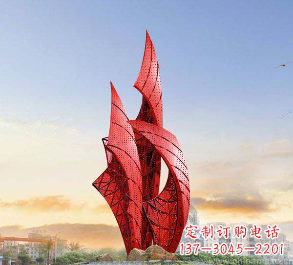 开封不锈钢抽象船帆雕塑