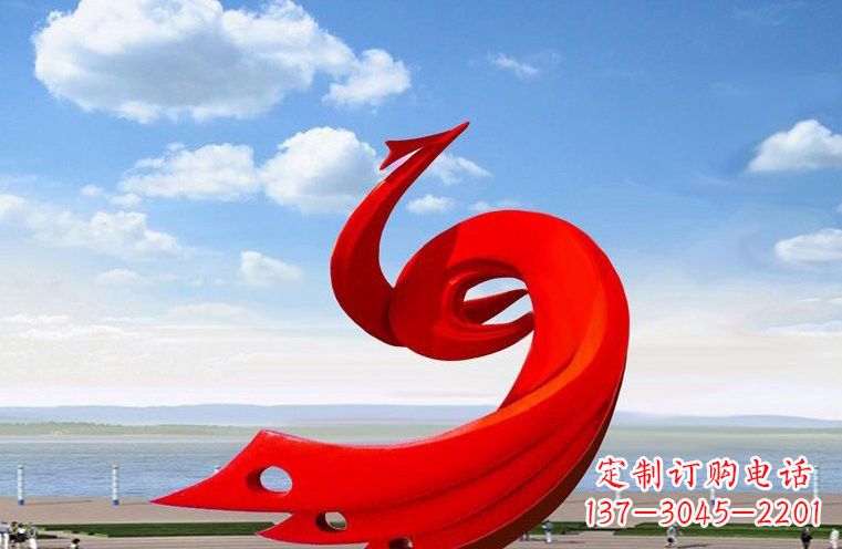 开封领雕塑:不锈钢凤凰雕塑