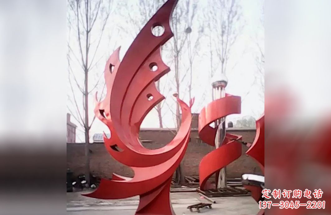 开封广场不锈钢抽象凤凰雕塑