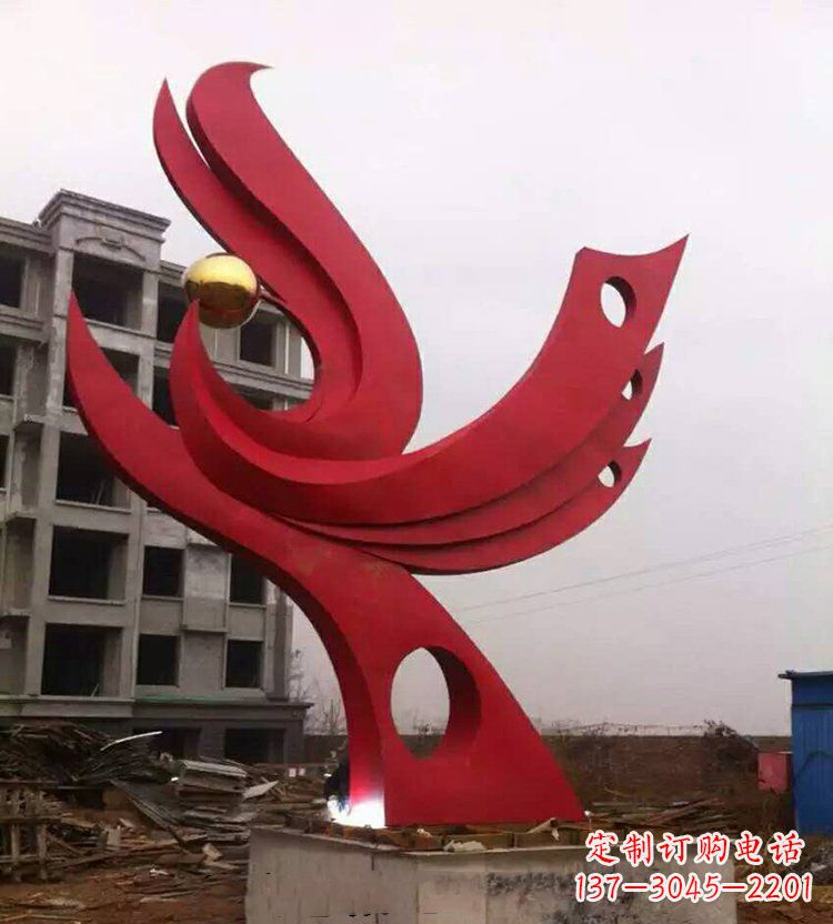 开封全新抽象凤凰不锈钢雕塑