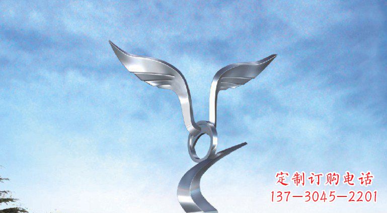 开封广场不锈钢抽象海鸥雕塑