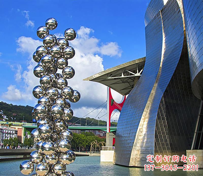 开封广场不锈钢抽象龙柱雕塑