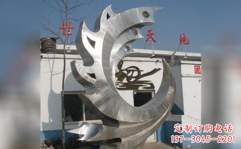 开封精美不锈钢抽象凤凰雕塑