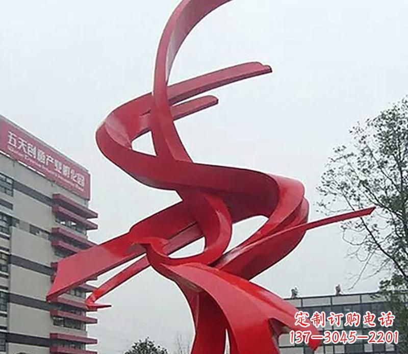 开封广场不锈钢抽象飘带雕塑