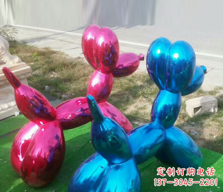 开封广场不锈钢抽象小狗雕塑