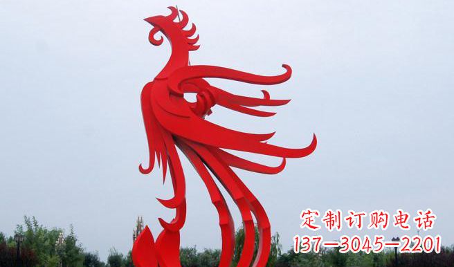 开封广场不锈钢凤凰雕塑 (3)