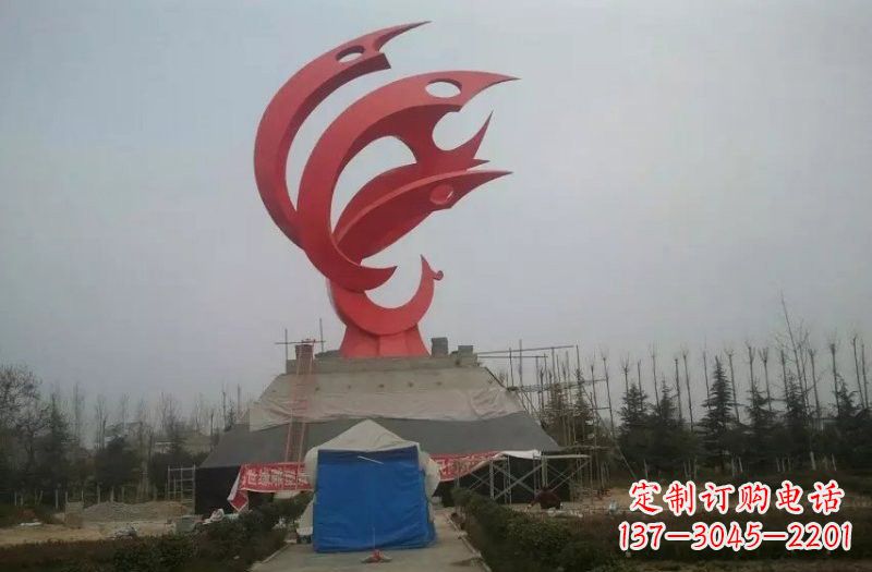 开封优雅精致的不锈钢凤凰雕塑