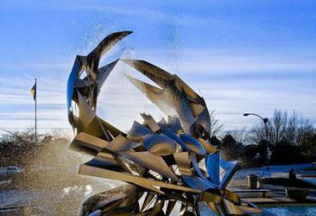开封凤凰城不锈钢抽象螃蟹雕塑