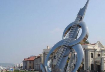 开封经典音乐雕塑：不锈钢大提琴