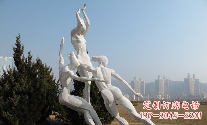 开封中领雕塑:优雅动人的不锈钢滑冰女孩雕塑