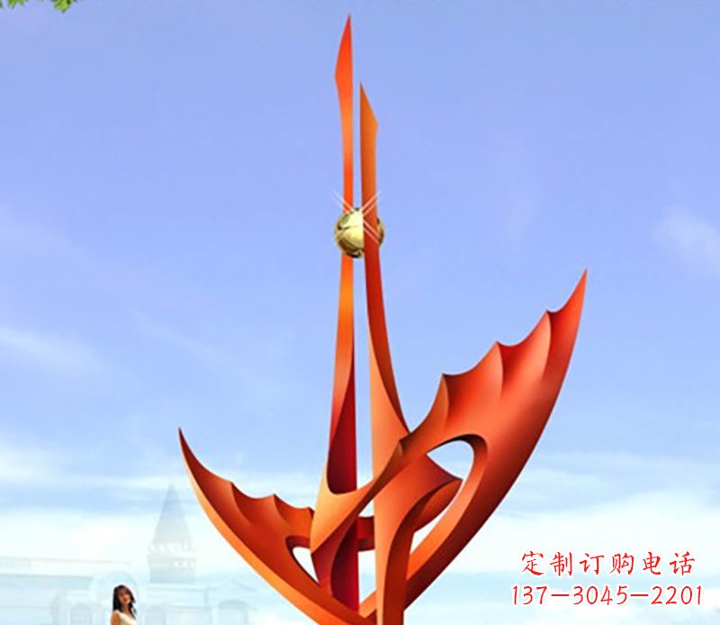 开封广场不锈钢火炬抽象雕塑