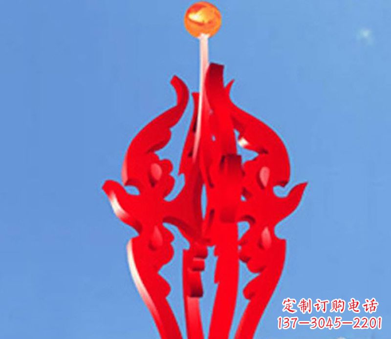开封中领雕塑出品:不锈钢火苗抽象雕塑