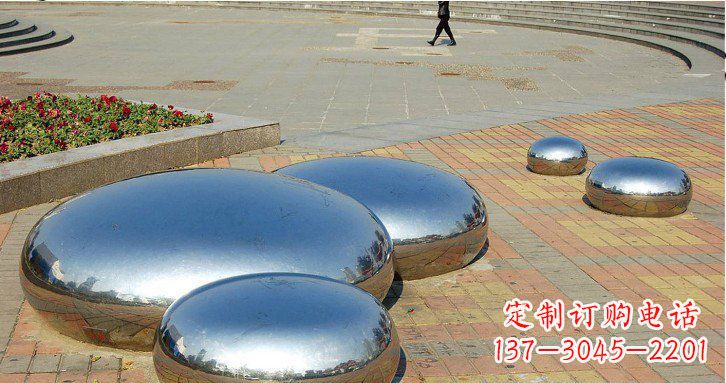 开封镜面不锈钢水滴雕塑