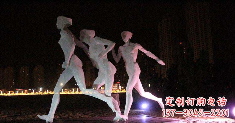 开封优雅靓丽的女性不锈钢跑步雕塑