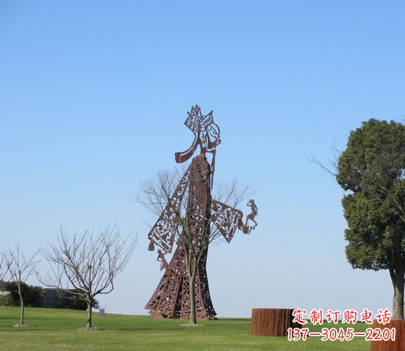 开封全新不锈钢艺术皮影戏雕塑