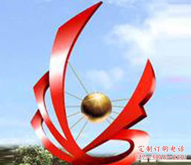 开封让风带来梦想——中领雕塑飘带球网景观雕塑