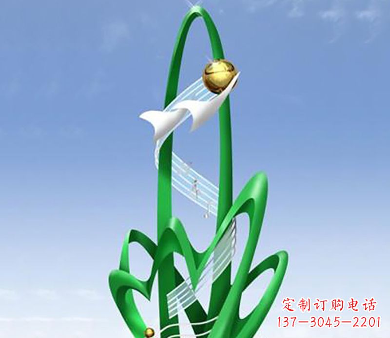 开封广场不锈钢树叶景观雕塑