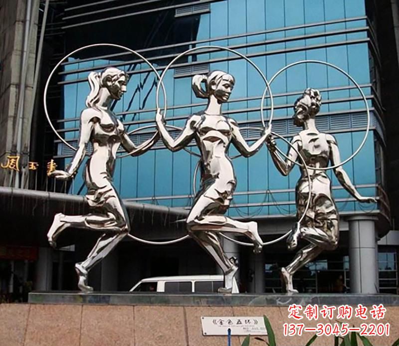 开封不锈钢跳舞美女雕塑