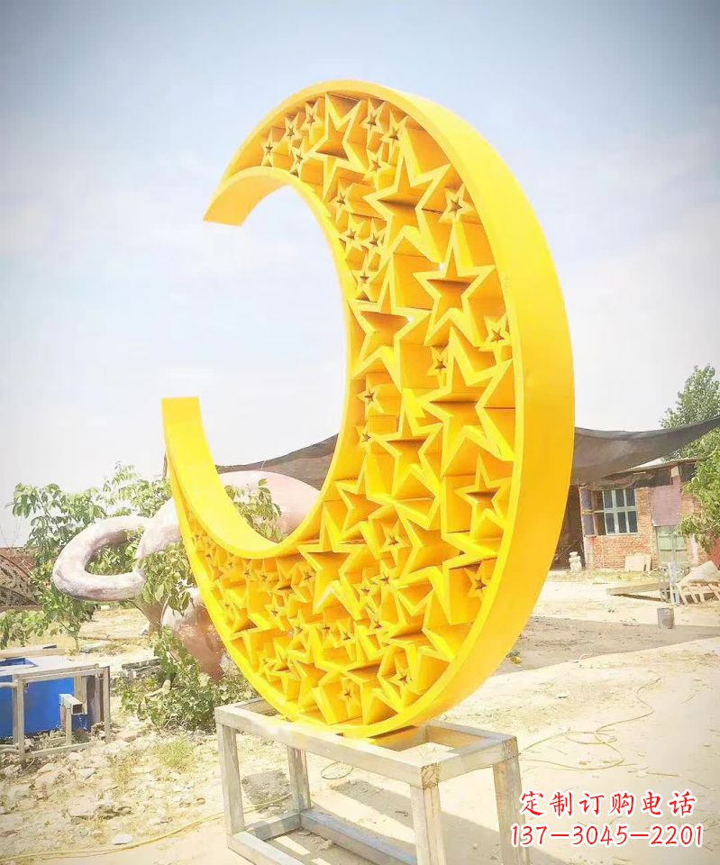 开封魅力四射的五星月亮不锈钢雕塑