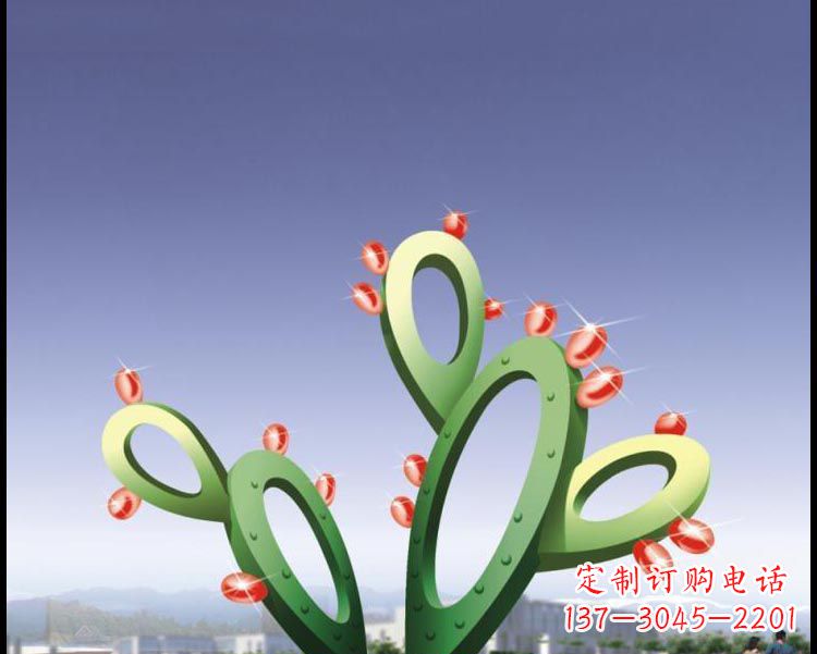 开封视觉焕发的不锈钢仙人掌景观雕塑