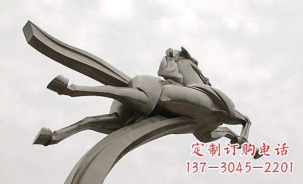 开封广场不锈钢一马当先景观雕塑