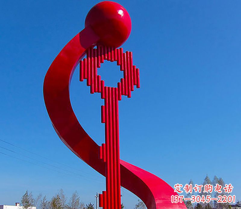 开封广场不锈钢钥匙景观雕塑