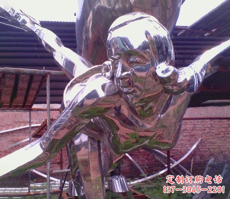 开封彰显经典风采的不锈钢运动员雕塑