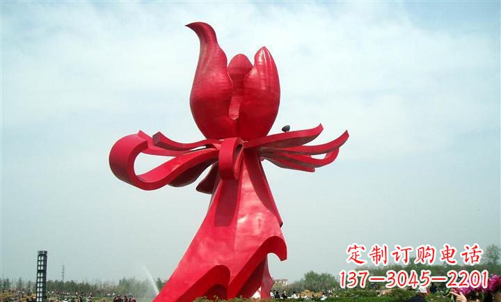 开封广场不锈钢紫荆花雕塑