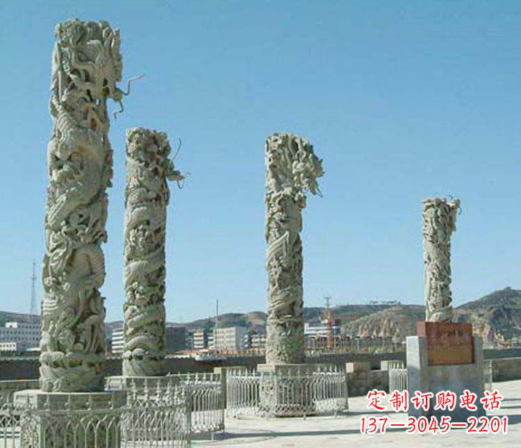 开封中领雕塑的大理石盘龙柱景观石雕