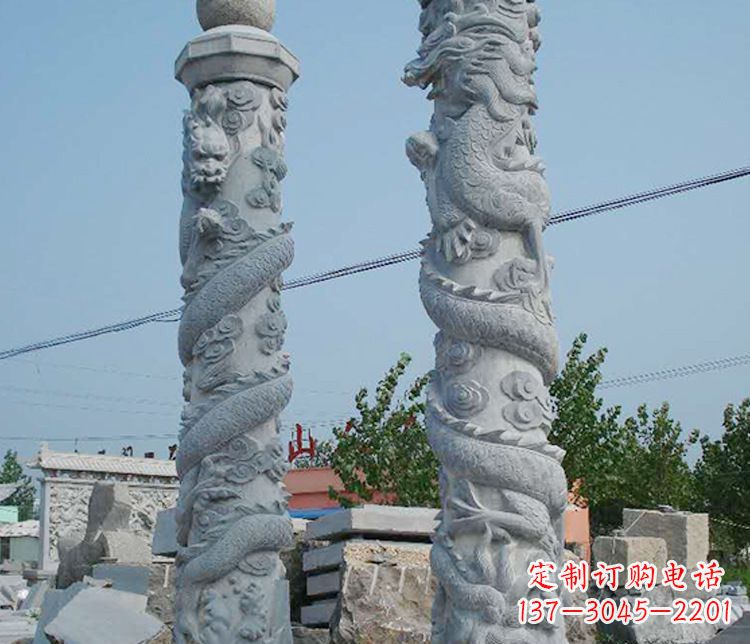开封高级雕刻工艺的大理石盘龙柱