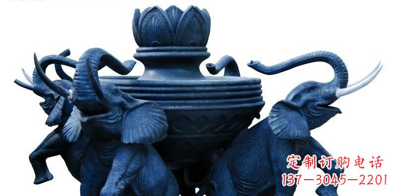开封广场大象莲花鼎景观铜雕