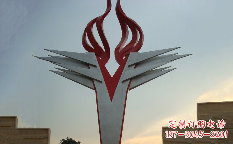 开封广场火炬不锈钢雕塑_1