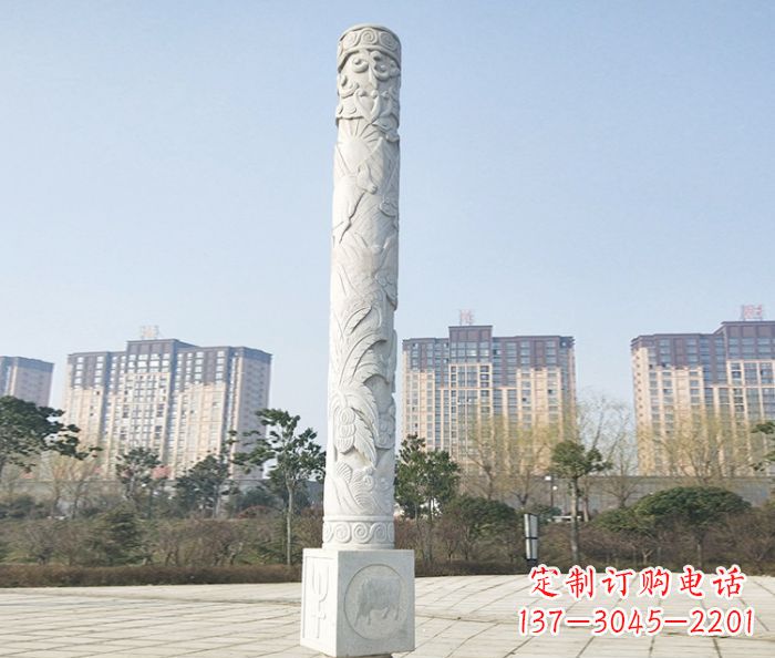 开封广场景观大理石龙柱石雕_2 (2)