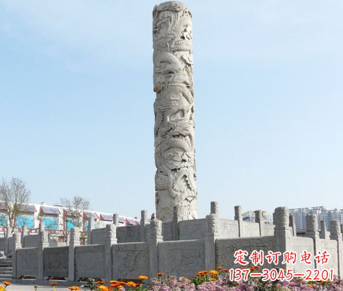 开封广场景观大理石龙柱石雕_1 (2)