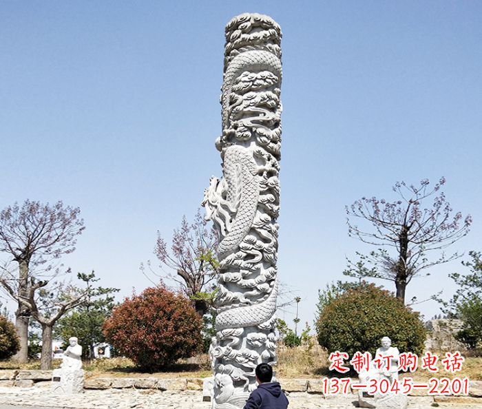 开封广场景观大理石盘龙柱石雕