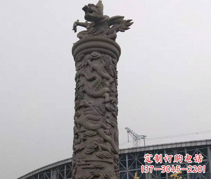 开封中领雕塑|仿古盘龙柱石雕
