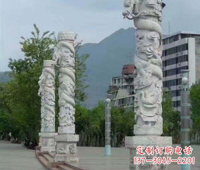 开封定制精美的盘龙柱石雕