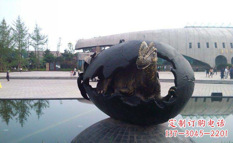 开封广场恐龙蛋景观铜雕