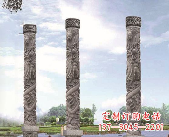 开封广场盘龙柱景观石雕