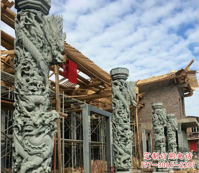 开封广场盘龙柱大理石柱子石雕