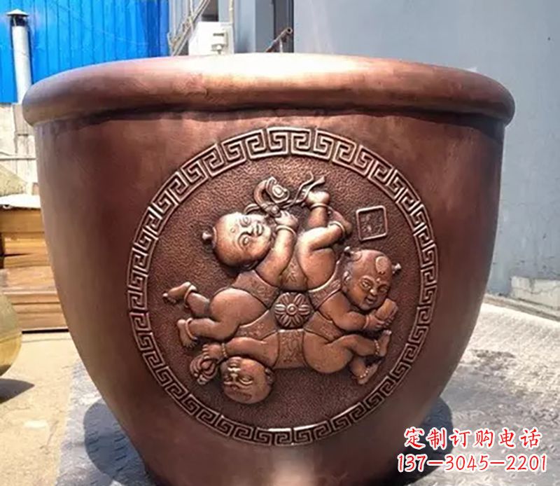 开封广场水缸铜雕塑