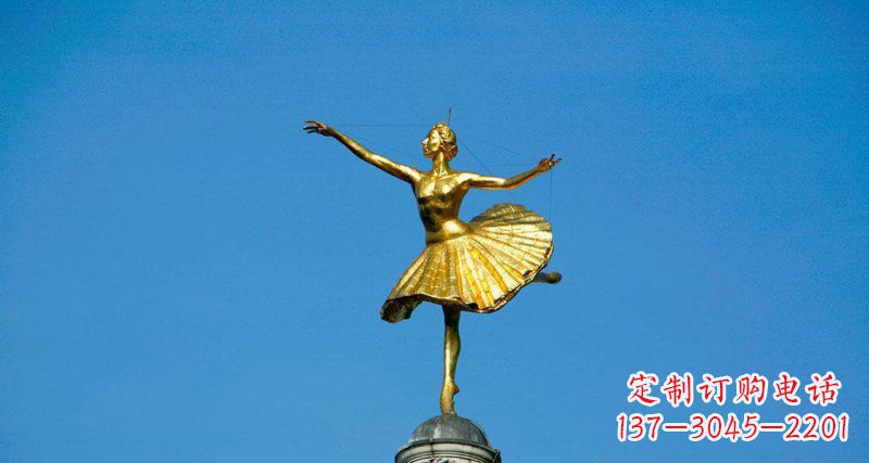 开封精美手工跳芭蕾舞的西方女人铜雕
