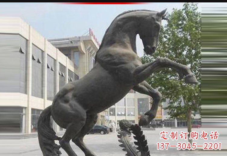 开封中领雕塑出品:可爱动物铜雕跳跃马